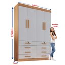 Ver imagem 5 de Guarda Roupa Solteiro MDF 4 Portas 8 Gavetas Marselha Plus