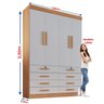 Guarda Roupa Solteiro MDF 4 Portas 8 Gavetas Marselha Plus - 5