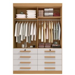 Guarda Roupa Solteiro MDF 4 Portas 8 Gavetas Marselha Plus - 7