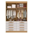 Ver imagem 7 de Guarda Roupa Solteiro MDF 4 Portas 8 Gavetas Marselha Plus