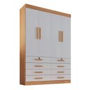 Ver imagem 3 de Guarda Roupa Solteiro MDF 4 Portas 8 Gavetas Marselha Plus