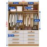 Guarda Roupa Solteiro MDF 4 Portas 8 Gavetas Marselha Plus - 10
