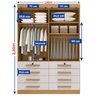 Guarda Roupa Solteiro MDF 4 Portas 8 Gavetas Marselha Plus - 11