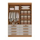 Ver imagem 6 de Guarda Roupa Solteiro MDF 4 Portas 8 Gavetas Marselha Plus Marrom/Cinamomo/Off White
