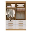 Ver imagem 3 de Guarda Roupa Solteiro MDF 4 Portas 8 Gavetas Marselha Plus