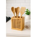 Ver imagem 2 de Porta Utensílios Bambu Cubo 13x8x15cm Jolitex Mek - Natural