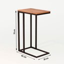 Ver imagem 2 de Mesa Lateral Encaixe Elena Preto E Tampo Amêndoa Marrom