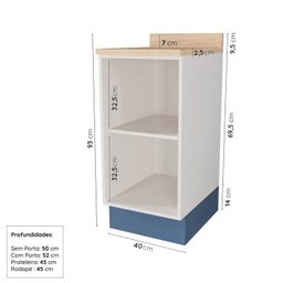 Cozinha Modulada 6 Peças com Tampo, Portas de Vidro e Balcão de Embutir Cabecasa Madeiramadeira - 14