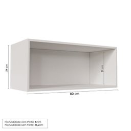 Cozinha Modulada 6 Peças com Tampo, Portas de Vidro e Balcão de Embutir Cabecasa Madeiramadeira - 11