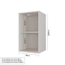 Cozinha Modulada 6 Peças com Tampo, Portas de Vidro e Balcão de Embutir Cabecasa Madeiramadeira - 10
