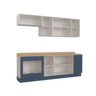 Cozinha Modulada 6 Peças com Tampo, Portas de Vidro e Balcão de Embutir CabeCasa MadeiraOriginals - 9