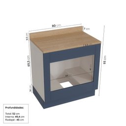 Cozinha Modulada 6 Peças com Tampo, Portas de Vidro e Balcão de Embutir Cabecasa Madeiramadeira - 17