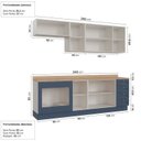 Ver imagem 2 de Cozinha Planejada 6 Peças com Tampo, Portas de Vidro e Balcão de Embutir CabeCasa MadeiraOriginals Azul/Branco