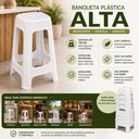 Ver imagem 2 de Banqueta Bistro Alta Empilhável Polipropileno Branco 130kg 69cm