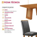 Ver imagem 5 de Mesa de Jantar Carolina 6 Lugares MDF Cadeiras Lira Linho Grafite 180cm Moderna