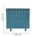 Ver imagem 2 de Cabeceira Estofada Kiara 100cm Solteiro Box Quarto Suede Azul Turquesa - Gat Magazine