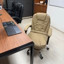 Ver imagem 2 de Cadeira Escritório Presidente Executiva Luxo com Massageador e Descanso de Pernas Retrátil Marrom