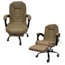 Ver imagem 3 de Cadeira Escritório Presidente Executiva Luxo com Massageador e Descanso de Pernas Retrátil Marrom