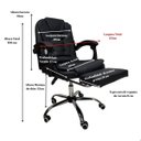 Ver imagem 6 de Cadeira Escritório Presidente Executiva Luxo com Massageador e Descanso de Pernas Retrátil Marrom