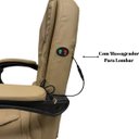 Ver imagem 4 de Cadeira Escritório Presidente Executiva Luxo com Massageador e Descanso de Pernas Retrátil Marrom