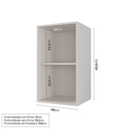 Cozinha Modulada 6 Peças com Tampo, Portas de Vidro e Balcão de Embutir Arizona CabeCasa MadeiraMadeira - 10