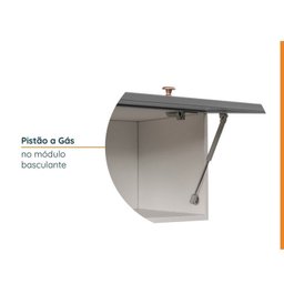 Cozinha Modulada 6 Peças com Tampo, Portas de Vidro e Balcão de Embutir Arizona CabeCasa MadeiraMadeira - 7