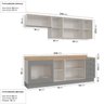 Cozinha Modulada 6 Peças 1 Tampo, Portas de Vidro e Balcão Arizona CabeCasa MadeiraOriginals - 2