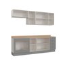 Cozinha Modulada 6 Peças 1 Tampo, Portas de Vidro e Balcão Arizona CabeCasa MadeiraOriginals - 9