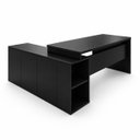 Ver imagem 4 de Mesa de Escritório Pedestal Presidente em L 190x160cm Executiva Tampo 30mm Armário Lateral 3 Gavetas