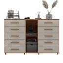 Ver imagem 3 de Cômoda Sapateira 1 Porta 10 Gavetas com Rodízio Monterrey Yescasa