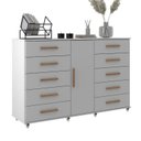 Ver imagem 2 de Cômoda Sapateira 1 Porta 10 Gavetas com Rodízio Monterrey Yescasa