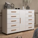 Ver imagem 1 de Cômoda Sapateira 1 Porta 10 Gavetas com Rodízio Monterrey Yescasa