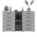 Ver imagem 3 de Cômoda Sapateira 1 Porta 10 Gavetas com Rodízio Monterrey Yescasa