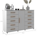 Ver imagem 4 de Cômoda Sapateira 1 Porta 10 Gavetas com Rodízio Monterrey Yescasa