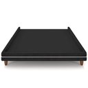 Ver imagem 2 de Cama Queen Base Box Pés Madeira 160cm Suném P05 Couríssimo Preto Bouclê Cru - Lyam Decor