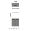 Ver imagem 2 de Torre Quente Madesa Agata 70 cm 3 Portas Branco/Cinza Cor:Branco/Cinza