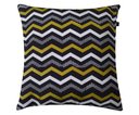 Ver imagem 1 de Almofada Preta Chevron 40x40cm Dourados - Capa com enchimento
