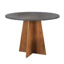 Ver imagem 1 de Mesa de Jantar 4 Lugares Redondo Tampo de MDF Chilli Cinza/Mel