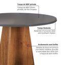 Ver imagem 5 de Mesa de Jantar 4 Lugares Redondo Tampo de MDF Chilli Cinza/Mel
