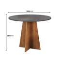 Ver imagem 3 de Mesa de Jantar 4 Lugares Redondo Tampo de MDF Chilli Cinza/Mel