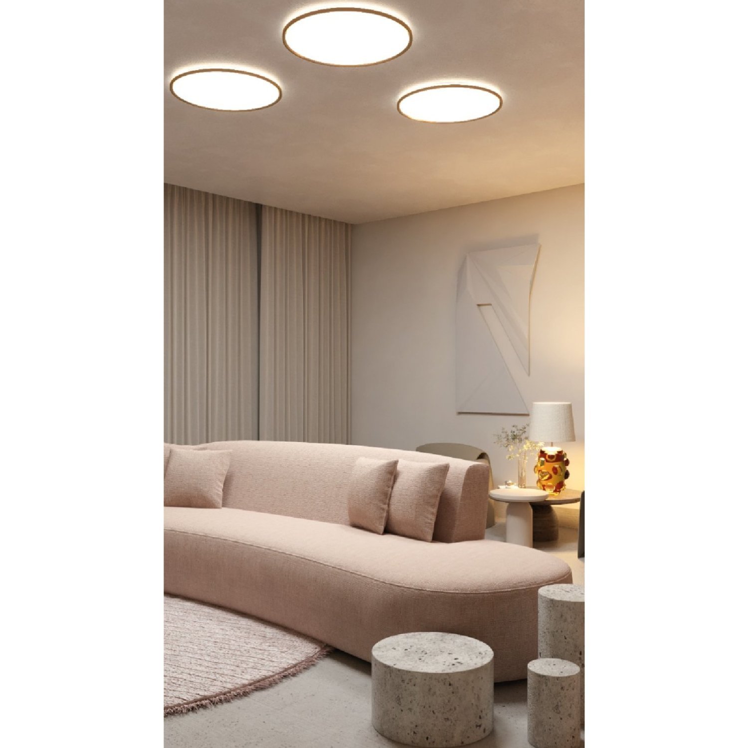 Plafon Flosi (d)60cm (a)5cm 1xled Integrado 60w 3000k 3900lm Ip20