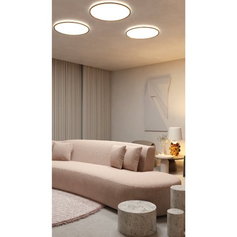 Luminária Plafon Flosi (d)60cm (a)5cm 1xled Integrado 60w 3000k 3900lm Ip20