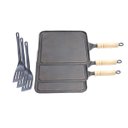 Ver imagem 1 de Kit 3 Bifeteiras Antiaderente Lisa 23x23cm e 3 Espátulas