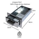 Ver imagem 2 de Gaveta Cinzeiro Lareira Chapa Aço Galvinox Popular 46x32x6cm Metal Mig 659mtm