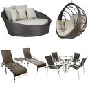 Ver imagem 1 de Kit 4 Cadeiras e Mesa, 2 Espreguiçadeiras, 1 Balanço Ninho e 1 Chaise em Alumínio