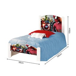 Cama Montessoriana Infantil Solteiro Adesivada Vingadores - 3