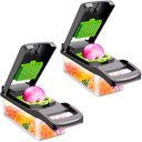 Ver imagem 1 de Kit 2 Cortadores de Alimentos Multifuncional 9 em 1