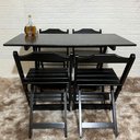 Ver imagem 1 de Conjunto Dobrável 120x70 Mesa com 4 Cadeiras Paraná Cor:preto