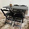 Conjunto Dobrável 120x70 Mesa com 4 Cadeiras Paraná Cor:preto - 3