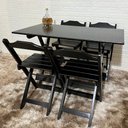 Ver imagem 3 de Conjunto Dobrável 120x70 Mesa com 4 Cadeiras Paraná Cor:preto